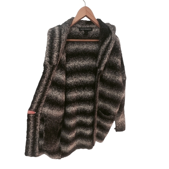 French Connection Black and Gray Boucle Cardigan Sweater - Picture 4 of 11